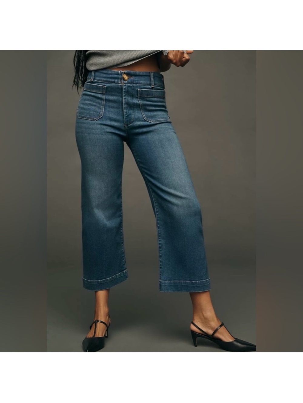 Maeve Colette Crop Wide-Leg Blue Jeans 28P